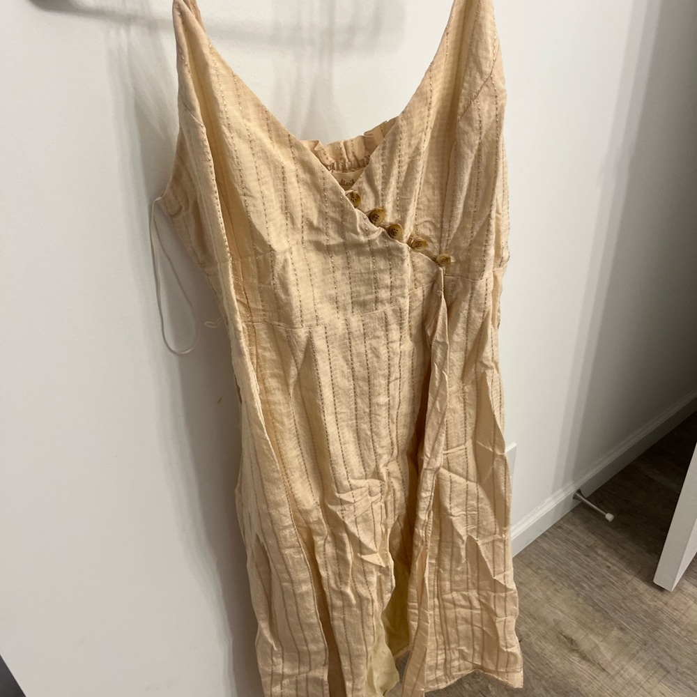 Altar'd State Cream Dress with Gold Accents